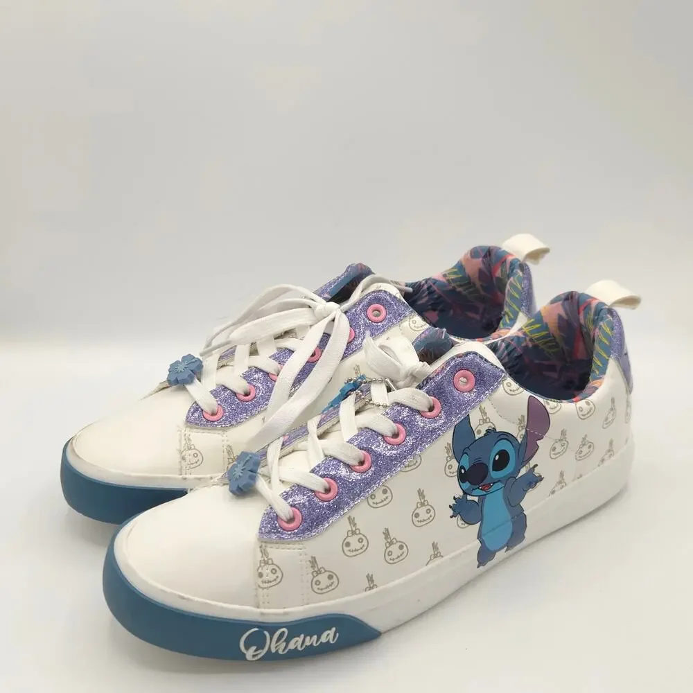 Disney Lilo & Stitch Womes Stitch Low Top Court Sneakers Lace Up Shoe Size 10